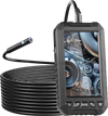 VEVOR Endoscope Camera with Light, Triple Lens Industrial Borescope, 5" Screen 1080P Inspection Camera, 8 + 2 Lights, IP67 Waterproof Snake Camera for Automotive, Plumbing (16.4FT Cable, 32GB Card)