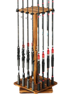 VEVOR Fishing Rod Holders for 16 Fishing Poles, 360° Rotating Wood Fishing Rods Rack for Garage Organization and Storage, Floor Stand Space-Saving Equipment, for Reels Gear Accessories, Gifts for Men