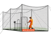 VEVOR Baseball Batting Cage, 35.0 x 10.5 x 10.2 FT Freestanding Portable Batting Cage, Hitting Cages with 45-Ply Knotted HDPE & Long Positioning Ropes, Battings Cages Netting for Indoor Outdoor