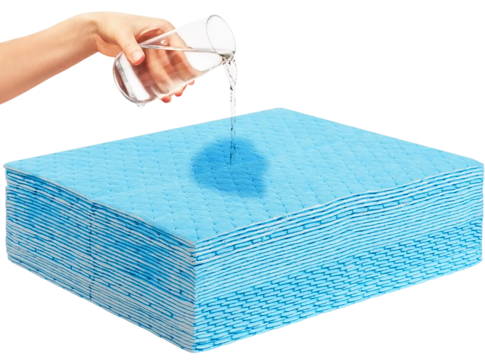 VEVOR Spill Absorbent Pads, Water Absorbing Mat Pad in Dispenser Box, 6 Gal Capacity, 15" L x19" W Polypropylene Absorbent Pad for Water, 30 pcs per Box