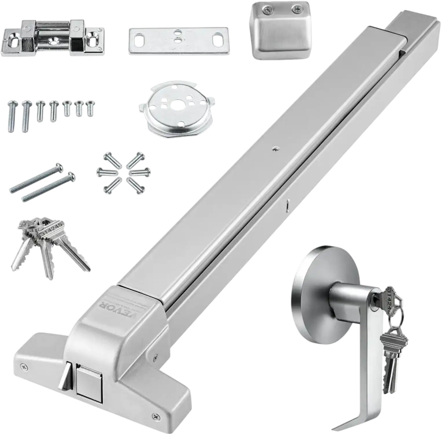 Vevor Door Push Bar Panic Exit Device with Exterior Lever and 3 Keys New