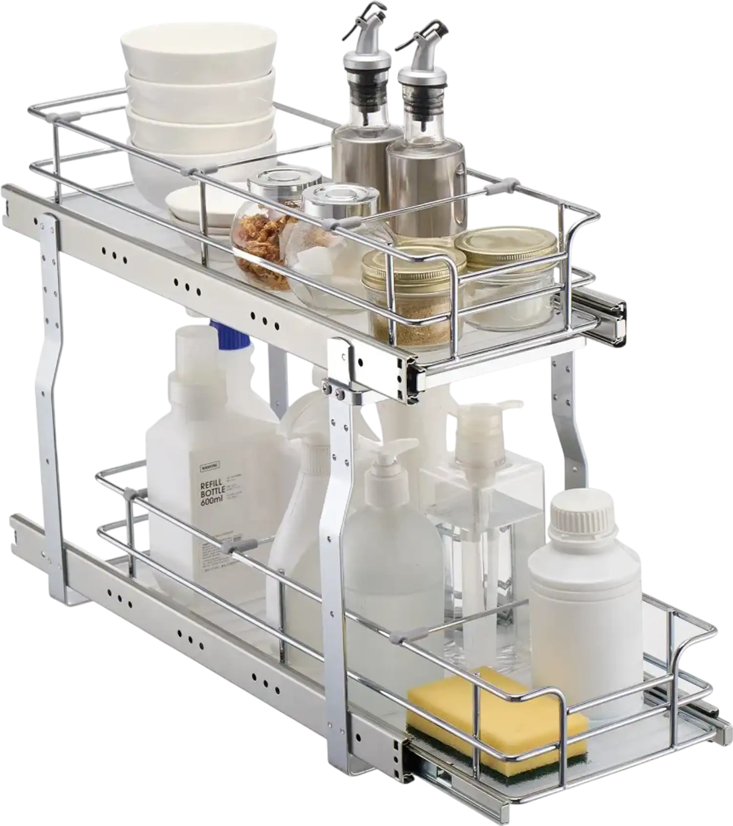 Vevor Pull-Out Cabinet Organizer 2-Tier Wire Under Sink Shelf 8.5