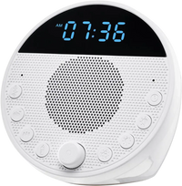 VEVOR Sound Machine, 18 Soothing Sleep Sounds and 7-Color Night Light, 5-in-1 White Noise Sound Machine with Dual Alarms, Auto-Off Timer and Memory Function, for Baby, Adults, Home, Office & Travel