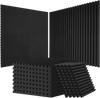 VEVOR Acoustic Foam Panels, 80 Pack 12 x 12 x 1 inches, High Density Soundproof Wall Panels,Fire-Resistant Acoustic Panels,Sound Dampening Absorbing Panels for Studio Wall and Ceiling,Black