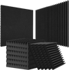 VEVOR Acoustic Foam Panels, 50 Pack 12 x 12 x 2 inches, High Density Soundproof Wall Panels,Fire-Resistant Acoustic Panels,Sound Dampening Absorbing Panels for Studio Wall and Ceiling,Black
