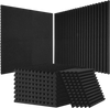 VEVOR Acoustic Foam Panels, 52 Pack 12 x 12 x 1 inches, High Density Soundproof Wall Panels,Fire-Resistant Acoustic Panels,Sound Dampening Absorbing Panels for Studio Wall and Ceiling,Black