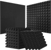 VEVOR Acoustic Foam Panels, 36 Pack 12 x 12 x 2 inches, Pyramid Soundproof Wall Panels,Fire-Resistant Acoustic Panels,Sound Dampening Absorbing Panels for Studio Wall and Ceiling,Black