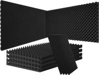 VEVOR Acoustic Foam Panels, 2 Pack 48 x 24 x 2 inches, Egg Designed Soundproof Wall Panels,Fire-Resistant Acoustic Panels,Sound Dampening Absorbing Panels for Studio Wall and Ceiling,Black