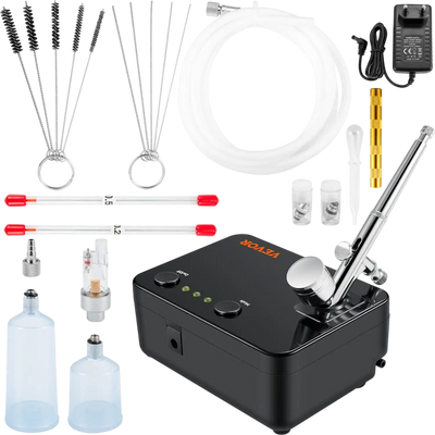 Vevor Airbrush Kit Portable Dual-Action Gravity Feed Set with Compressor New