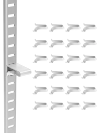 VEVOR Shelf Clips, 40 Pack, Adjustable Steel Pilaster Shelf Clips Support for Metal, Wood, Glass Shelves, Compatible with Wardrobes, Cabinets, Bookcases, Shoe Racks and Display Racks (Silver)