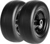 VEVOR Tubeless Mower Wheels, 11x4-5" Size, Pair of Flat-Free PU Tires on Rims, 3.4" Hub, 3/4" Bushing, Includes 20 Adapters, Suitable for Riding Mowers and Lawn Tractors