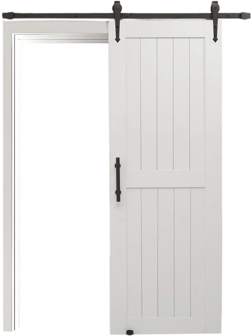VEVOR Sliding Barn Door, 30 x 84 inch, High-Strength MDF Panel, Barn Door with Hardware Kit, Water-Proof PVC Surface, Easy to Install, H-Frame, Smoothly and Quietly Sliding for Living Room, Bathroom