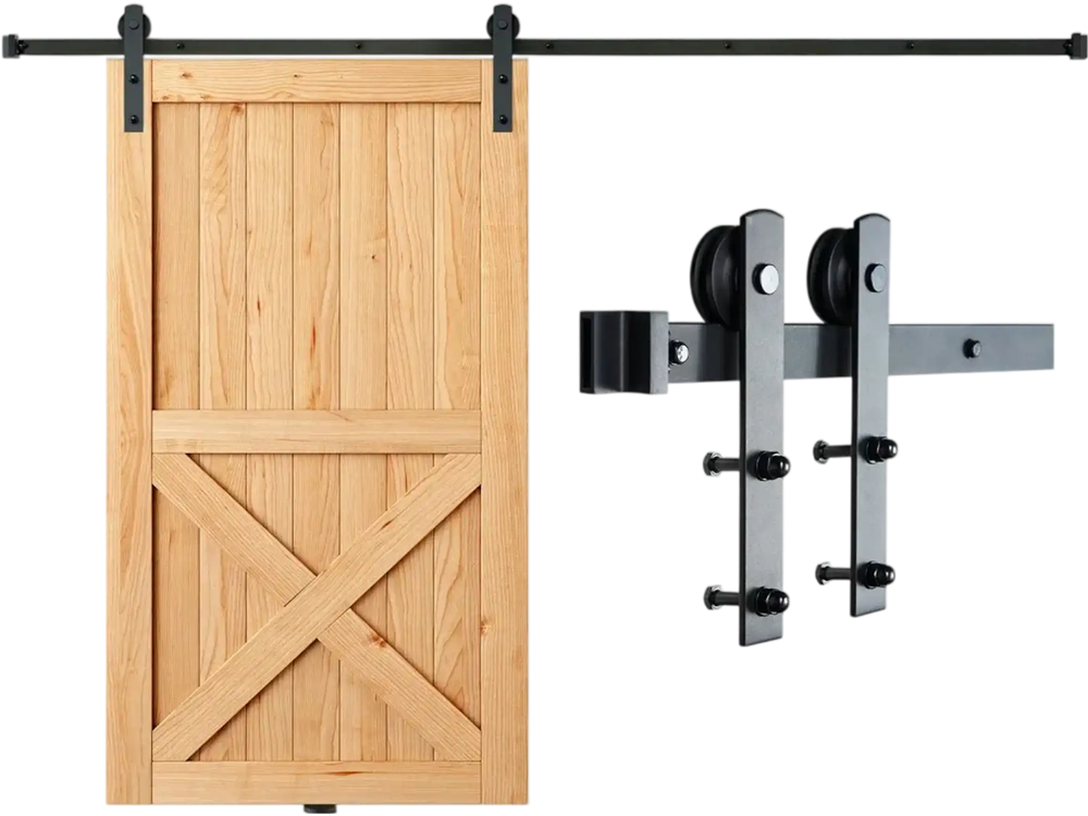VEVOR 10FT Sliding Barn Door Hardware Kit, 330LBS Loading Heavy Duty Barn Door Track Kit for Single Door, Fit 4.6-5.2FT Wide and 1.3"-1.8" Thick Door Panel, with Smooth & Silent Pulley (I Shape)
