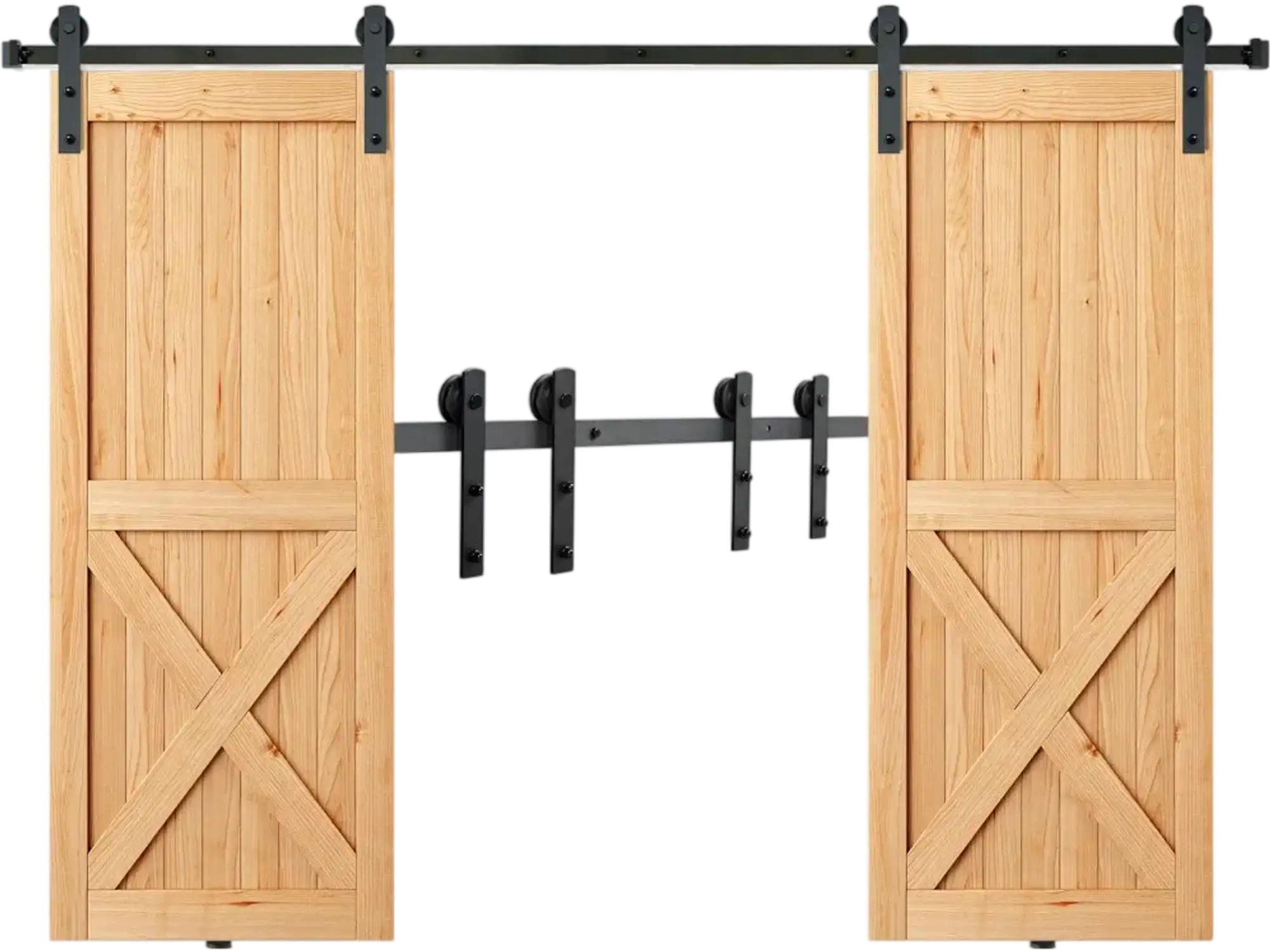 Vevor Sliding Barn Door Hardware Kit 8' Double Door Heavy Duty I-Shape New