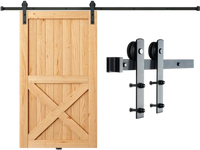 VEVOR 8FT Sliding Barn Door Hardware Kit, 330LBS Loading Heavy Duty Barn Door Track Kit for Single Door, Fit 3.7-4.3FT Wide and 1.3