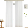 VEVOR Sheer Curtains, 84 inches Long, 2 Panels Set Sheer White Curtains, Each 42" W x 84" L, Dual Rod Pocket Installation, 100% Polyester Window Drapes for Bedroom, Living Room, Balcony, Yard