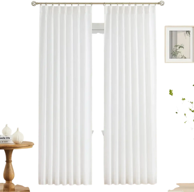 VEVOR Sheer Curtains, 84 inches Long, 2 Panels Set Sheer White Curtains, Each 42