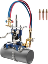 VEVOR CG2-11Y Manual Pipe Cutting Machine, 0.2"-2" Thick Pipe Beveling Machine with 82-in Chain, 0°-45° Adjusted Angle Gas Cutting Machine with 3 Tips, Portable Torch Beveling Gas Cutter