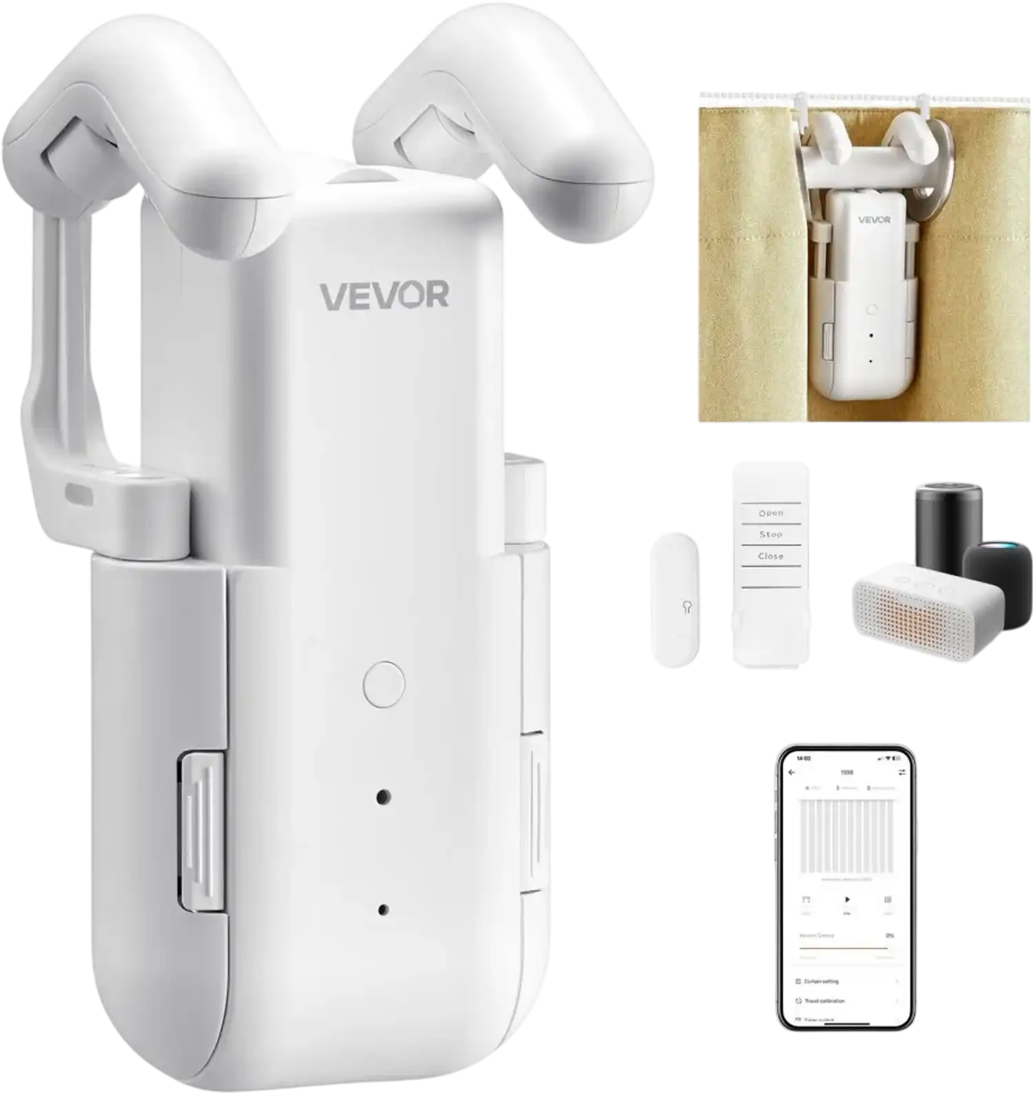 Vevor Curtain Opener Automatic Smart Curtain Opener for Roman Rods New