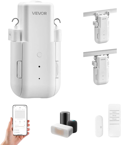 Vevor Smart Curtain Opener Automatic Electric App and Remote Control for U-Shaped and I-Shaped Rails New
