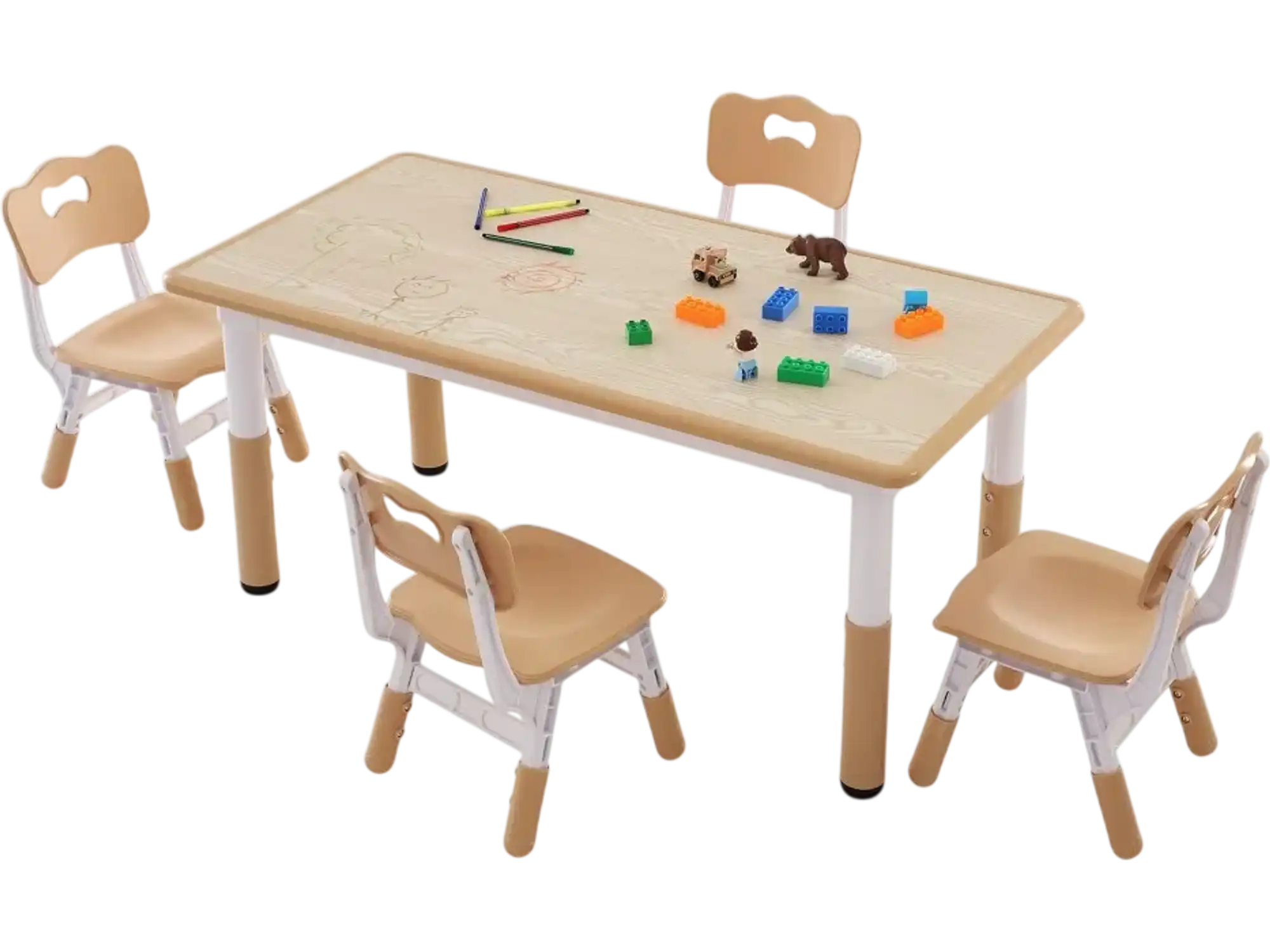 Vevor Kids Table and Chair Set Height Adjustable Multi-Activity Graffiti Desktop New