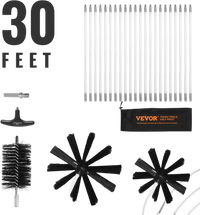 VEVOR 22 Pieces 30 FEET Dryer Vent Cleaner Kit, Include 3 Different Sizes Flexible Lint Trap Brush, Reinforced Nylon Duct Cleaning Dryer Vent Brush, Dryer Cleaning Kit with Clamp Connectors