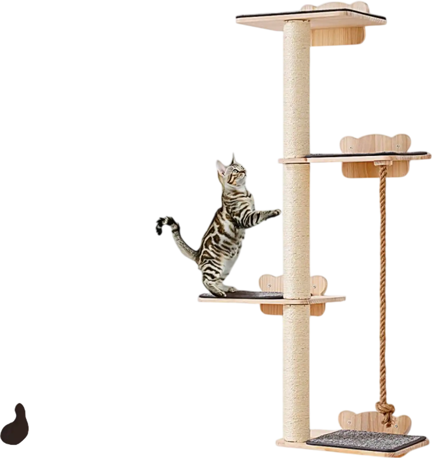 Vevor Cat Tree Wall-Mounted 4-Tier Furniture Set with Jumping Boards New