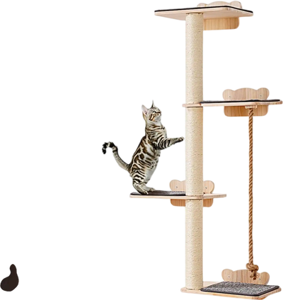 Vevor Cat Tree Wall-Mounted 4-Tier Furniture Set with Jumping Boards New