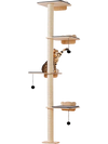 VEVOR 4 Tiers Cat Tree, Cat Wall Furniture Set with 4 Jumping Boards, Wall-Mounted Cat Floating Shelf up to 40 lbs, 12 mm Pine Wood Cat Perch for Sleeping, Playing, and Climbing
