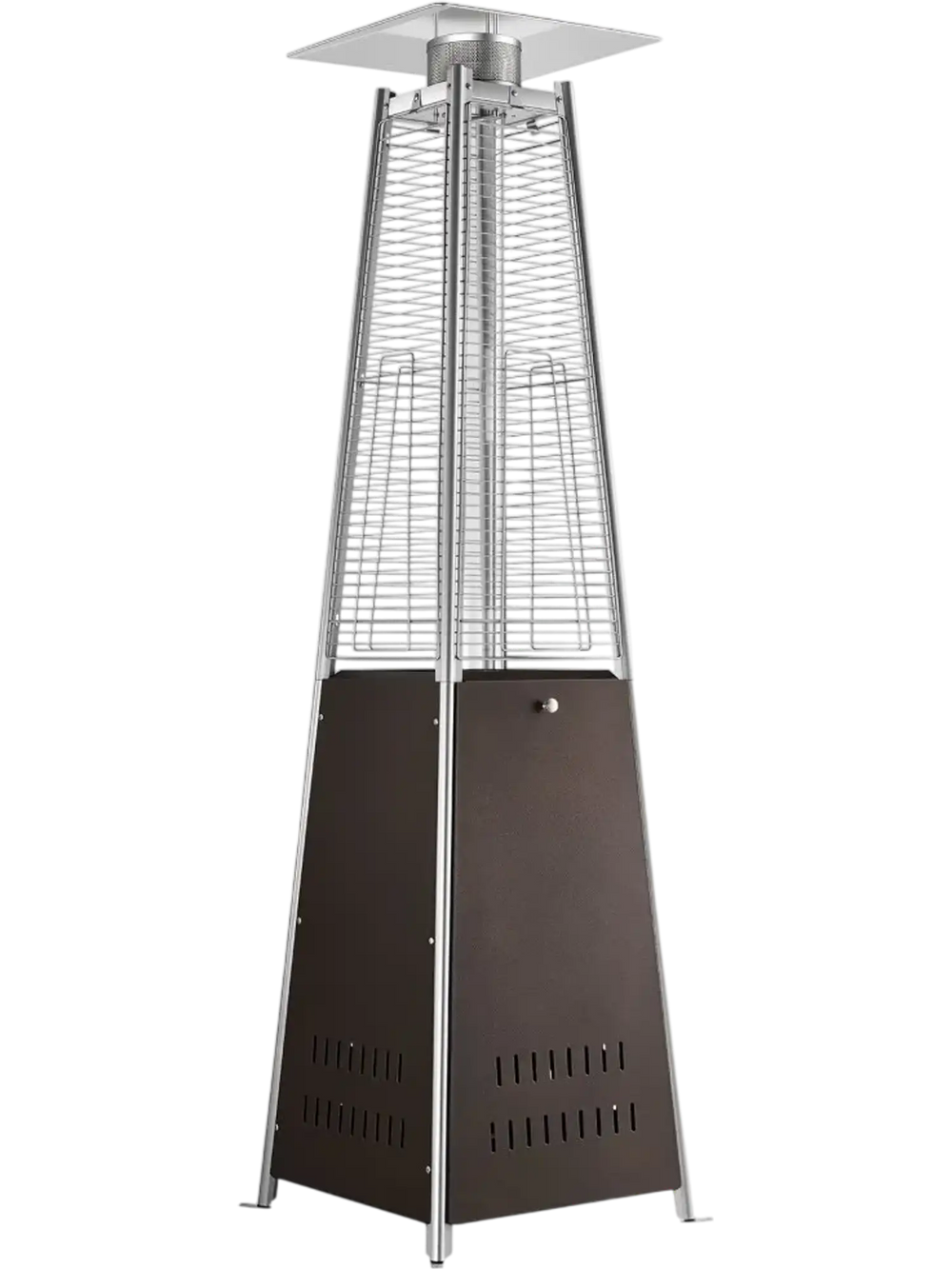 VEVOR 48000BTU Propane Patio Heater for Outdoor Use Portable with Wheels, for Party, Backyard, Home Garden, and Deck, Tip-Over Auto Shutoff, Stainless Steel Burner, Heats Up to 269 sq. ft., Bronze