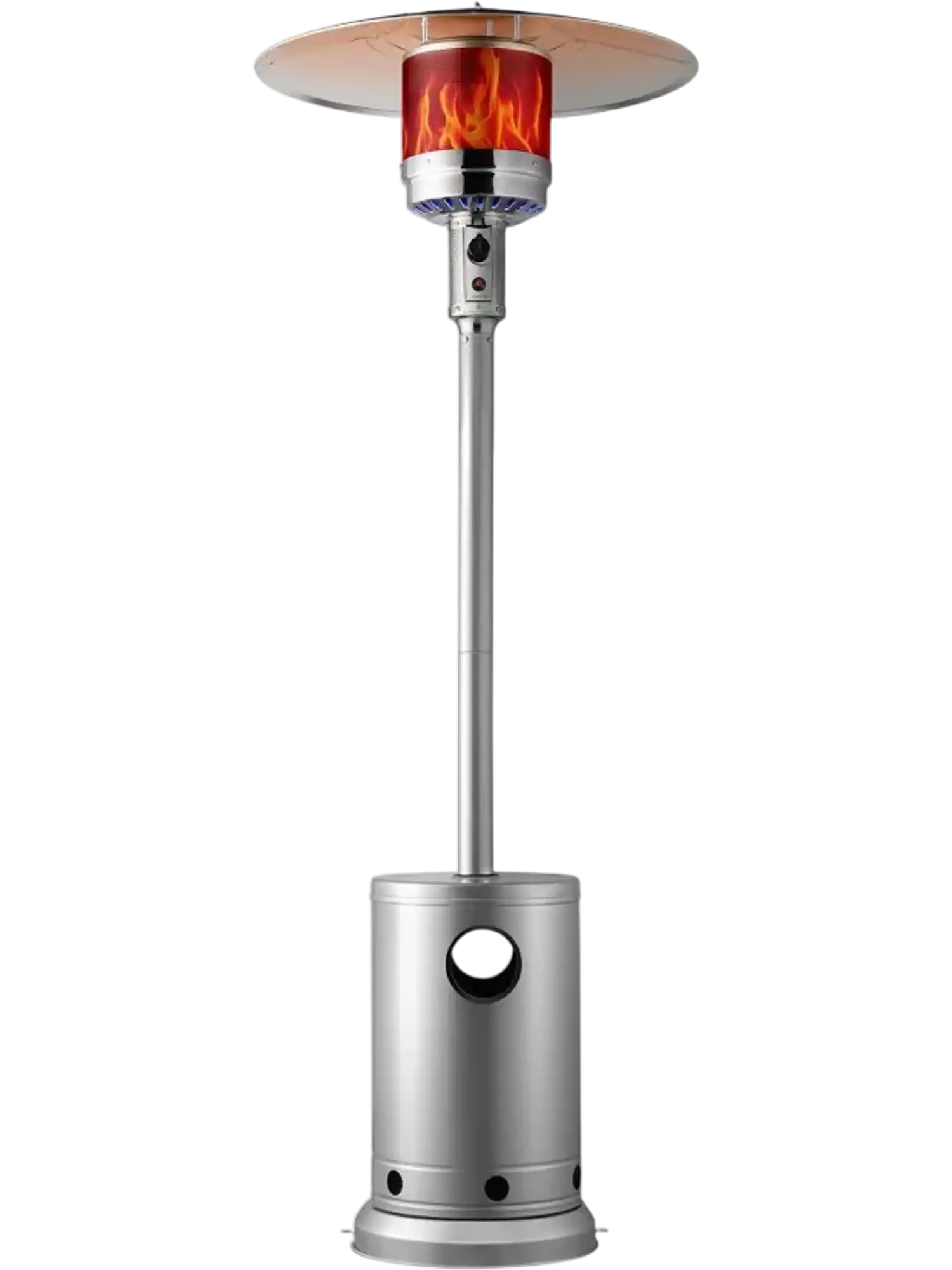 Vevor Patio Heater 50,000 BTU Outdoor Propane Tall Hammered Round Table Silver New