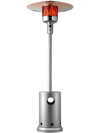 VEVOR Patio Heater for Outdoor Use, 50000BTU Propane Heater Tall Hammered With Round Table Design, Metal Burner and Wheels, Fixed Outdoor Patio Flame Heater for Patio, Party, Backyard, Garden, Silver