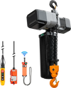 VEVOR 11000 lbs Electric Chain Hoist 30 ft Lift Three-Phase Overhead Crane, Double G100 Chain with 328 ft Wireless & 27 ft Wired Remote Control, 208-240V/440-480V, for Factories, Warehouses, Garages
