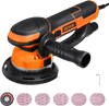 VEVOR Random Orbital Sander, 6-Inch DA & GA Dual Action Orbital Sander, 850W 7400PRM 6 Variable Speed Electric Palm Sander with 10PCS Sandpapers, Dust Connector for Woodworking Detailing Sanding
