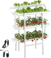 VEVOR Hydroponics Growing System Kit, 3-Tier 90 Sites UPVC Pipe Hydroponic Grow Kit with Timed Irrigation, Sun & Light Blocking Pipes, Indoor Home Garden Vegetable Planting Grow Kits for Fruit Herb