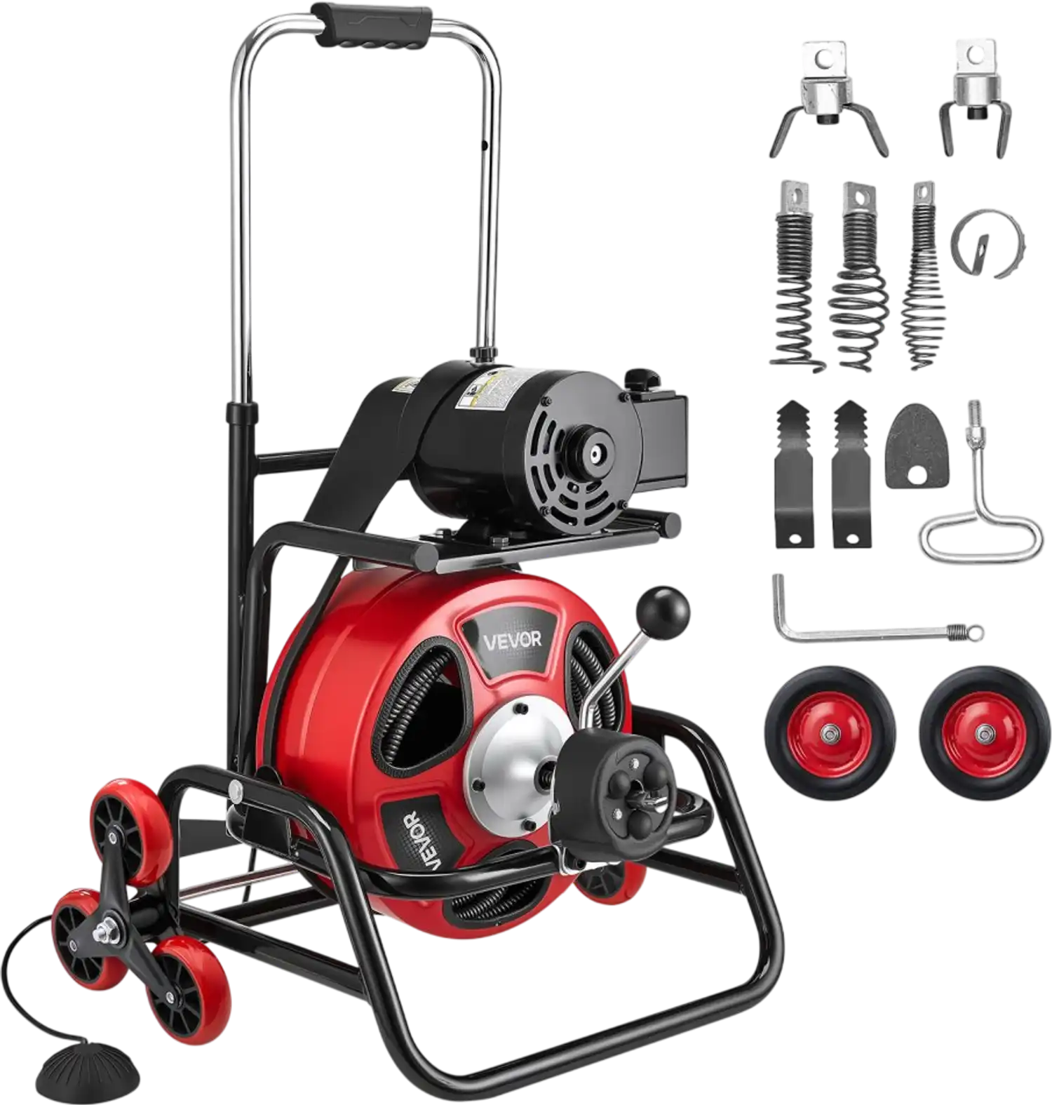 Vevor Drain Cleaner Machine Portable Auto Feed Sewer Snake Auger 100' x 1/2