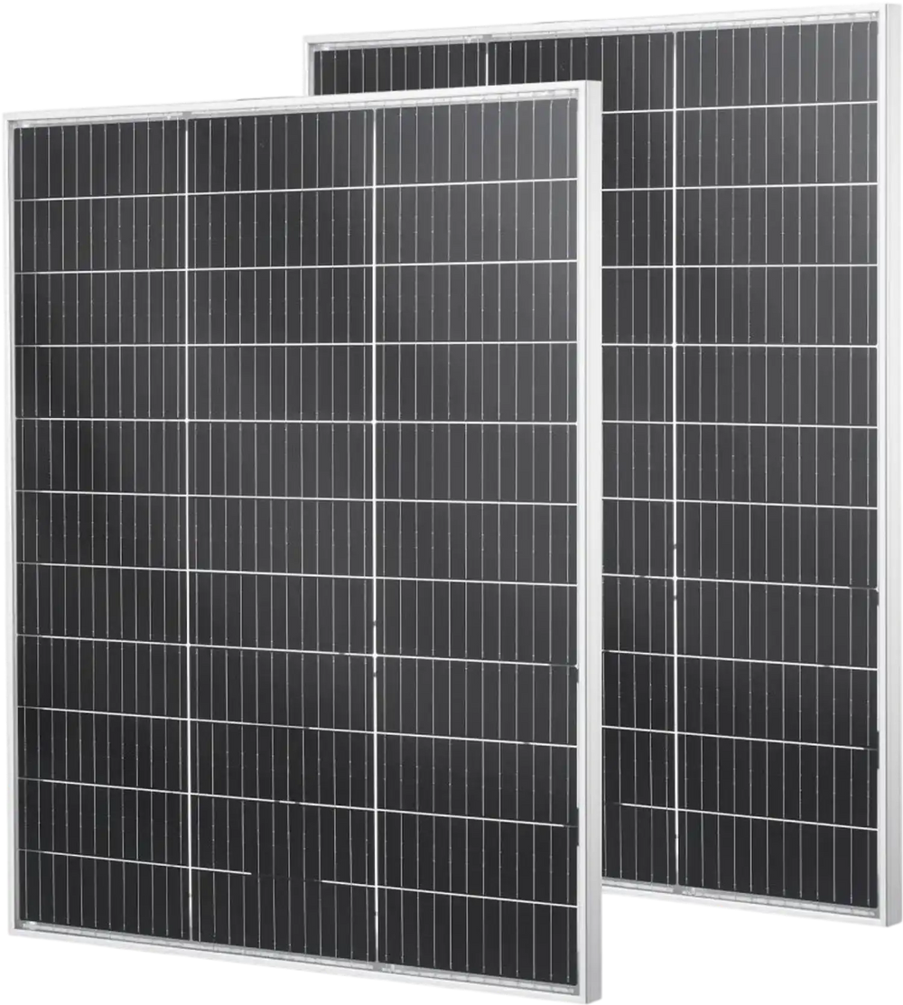 VEVOR 2PCS 100W Bifacial Solar Panels, 23% High-Efficiency N-Type Monocrystalline PV Module with MC4 Output & Aluminum Frame, IP67 Waterproof Solar Panel for Car Boat RV Flat Rooftop Off-Grid