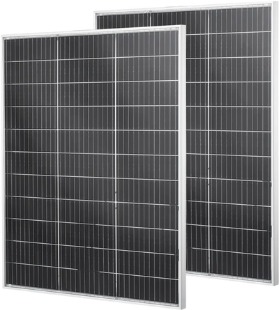 VEVOR 2PCS 100W Bifacial Solar Panels, 23% High-Efficiency N-Type Monocrystalline PV Module with MC4 Output & Aluminum Frame, IP67 Waterproof Solar Panel for Car Boat RV Flat Rooftop Off-Grid