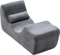 VEVOR Yoga Chair Chaise, Ergonomic Chaise Lounge Chair for Yoga, Modern Boneless Curved Foam Lounge Indoor for Massage, Stretching, Relaxation, Exercise, Used in Living Room, Bedroom, Balcony, Grey