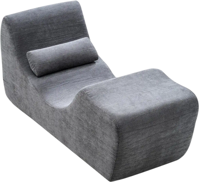 Vevor Chaise Lounge Chair Ergonomic Yoga Chair Grey New