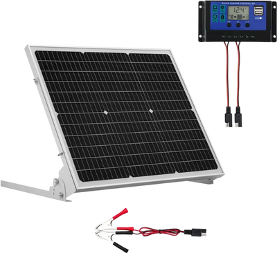 Vevor Solar Battery Trickle Charger 50W 12V MPPT Maintainer Kit New