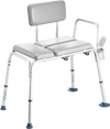 VEVOR Tub Transfer Bench for Bathtub, 500 lbs Weight Capacity Heavy Duty Shower Chair with Arm and Backrest, Height Adjustable Bathroom Shower Bench Bath Seat for Adults, Seniors, Elderly and Disabled