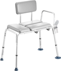 VEVOR Tub Transfer Bench for Bathtub, 500 lbs Weight Capacity Heavy Duty Shower Chair with Arm and Backrest, Height Adjustable Bathroom Shower Bench Bath Seat for Adults, Seniors, Elderly and Disabled
