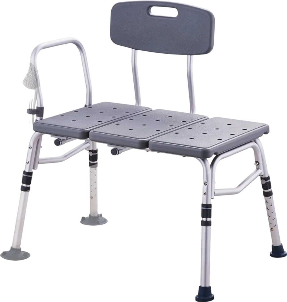 VEVOR Tub Transfer Bench for Bathtub, Adjustable Shower Seats for Adults, Lightweight Shower Bench for Elderly and Disabled, Non-Slip Bath Seats with Armrest and Reversible Backrest, 400lbs Capacity