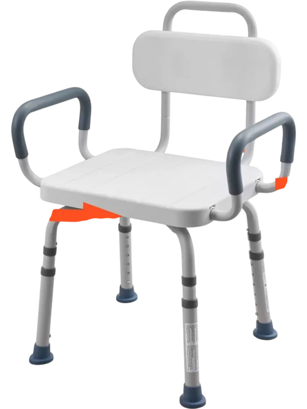 VEVOR Swivel Shower Chair with Arms and Back, 400 lbs Heavy Duty Bench Seat for Inside Shower Stall and Bathtub, Height Adjustable Bathroom Bath Tub Seat for Adults, Seniors, Elderly and Disabled