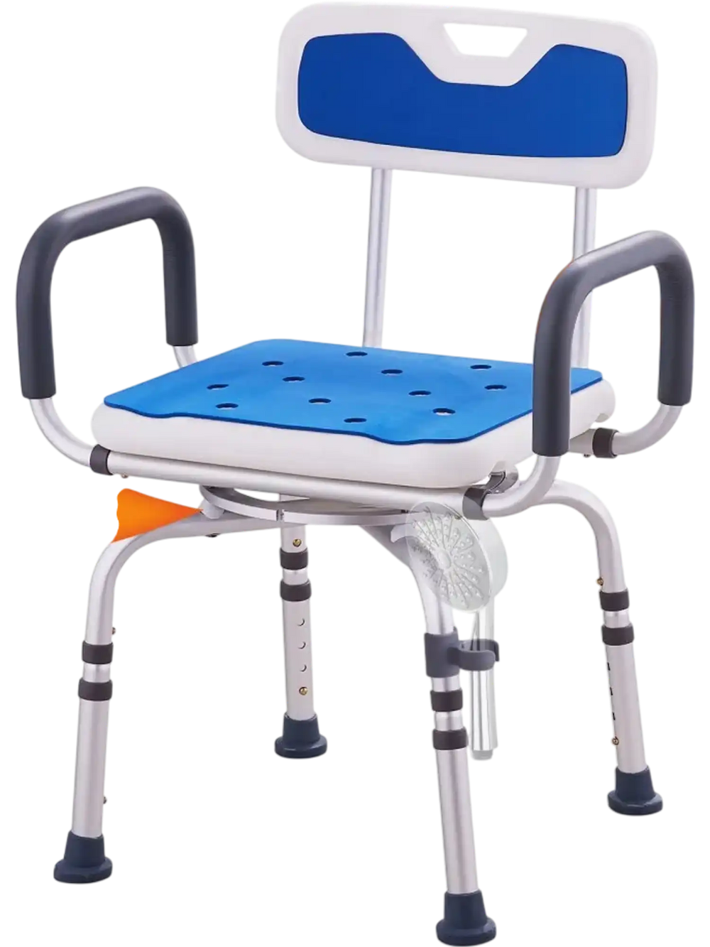 VEVOR Swivel Shower Chair 360 Degree, Adjustable Shower Seat with Armrests and Backrest for Inside Shower or Bathtub, Non-Slip Rotating Bathtub Chair Seat for Elderly Disabled Injured, 400lbs Capacity