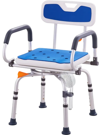 VEVOR Swivel Shower Chair 360 Degree, Adjustable Shower Seat with Pivoting Arms for Inside Showers or Tubs, Non-Slip Rotating Bathtub Shower Chair for Elderly Disabled Injured, 400LBS Capacity