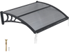 VEVOR Awnings for Door Entrance, 30 x 39 in, Exterior Front Door Window Awnings with Drainage & ABS Bracket, Rain Snow Sun Protection, Overhang Polycarbonate Door Canopy for Porch Patio, Smoky Gray