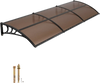 VEVOR Awnings for Door Entrance, 38 x 117 in, Exterior Front Door Window Awnings with Drainage & ABS Bracket, Rain Snow Sun Protection, Overhang Polycarbonate Door Canopy for Porch Patio, Brown