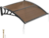 VEVOR Awnings for Door Entrance, 38 x 40 in, Exterior Front Door Window Awnings with Drainage & ABS Bracket, Rain Snow Sun Protection, Overhang Polycarbonate Door Canopy for Porch Patio, Brown